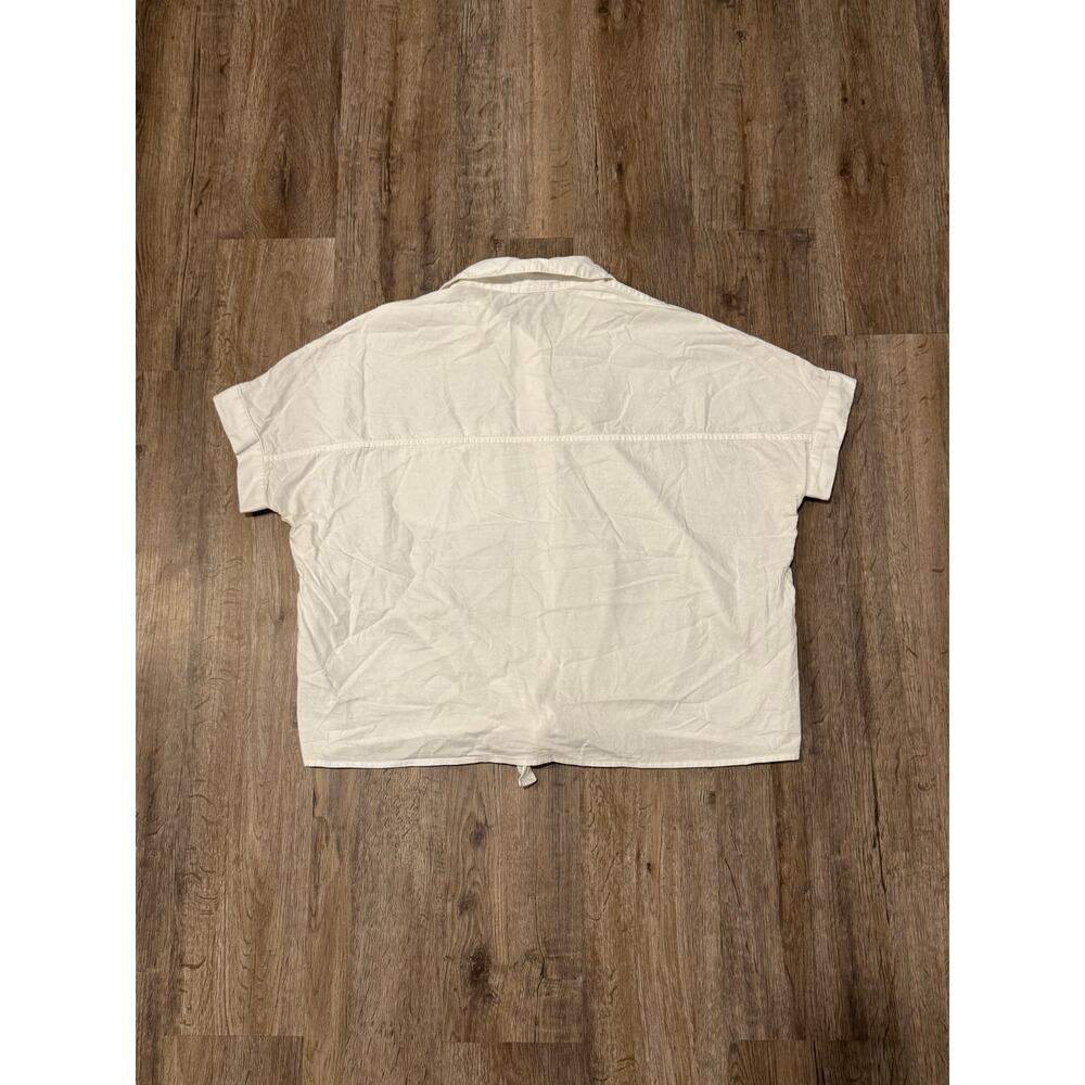 Madewell Women's Oversized Short Sleeve Tie-Front Shirt Size Small - Picture 2 of 9